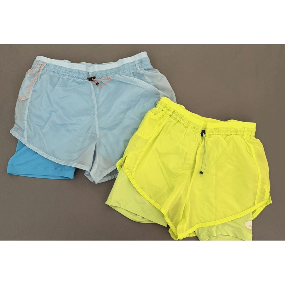 Lot 2 Nike Icon Clash Tempo Shorts Womens Size XS Green Blue Luxe Running